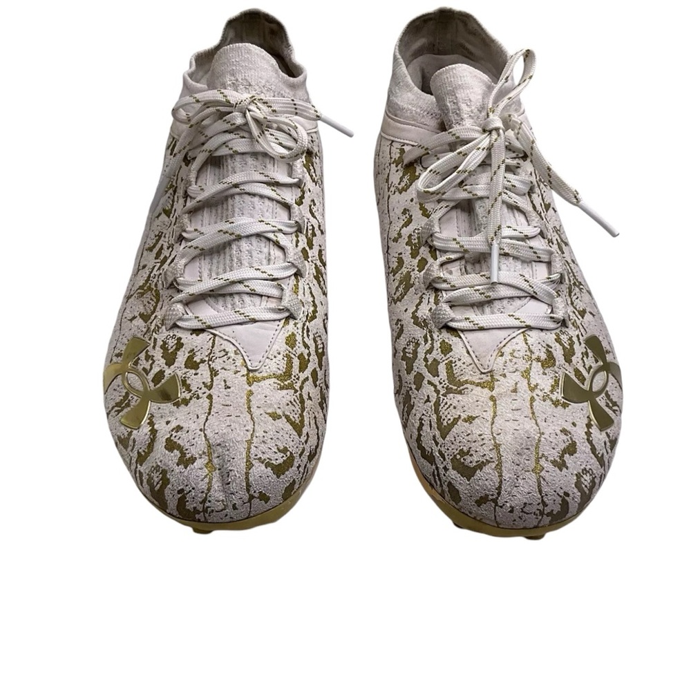 Under Armour Spotlight MC Lux Suede 2.0 Football Gold White Size 12 Mens 1052
